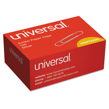 Universal® Paper Clips, Jumbo, Silver, 100-box freeshipping - TVN Wholesale